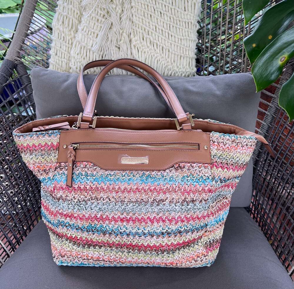 Vintage Rosetti Multicolor Woven Knit Shoulder summer & beach bag